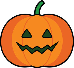 jack o lantern clipart vector illustration on transparent background