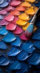 Artistic paint strokes express colorful emotion pictures