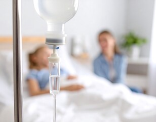IV drip in hospital room