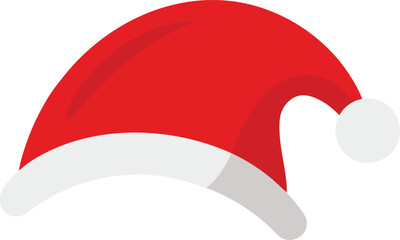 santa hat clipart vector illustration on transparent background