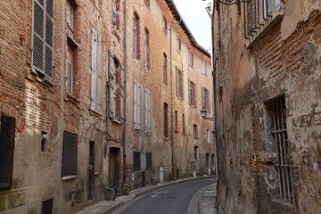 Vieille rue typique dans le centre ville, ville de Toulouse, département de la Haute Garonne, France