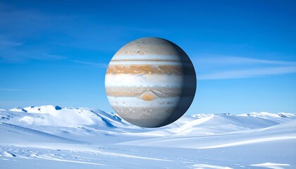 Jupiter over snowy mountains