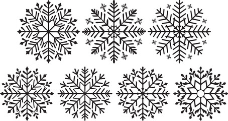 Snowflake Christmas Silhouette Vector Set