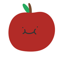 red apple vector illustration. red apple. funny fruit. cute charactor fruit. charactor of fruit. apple. vector illustration of a fruit. vector illustration of a apple. 