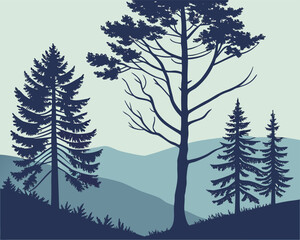 Pine Tree Silhouette Bundle | Bundle of Pine Tree Silhouettes