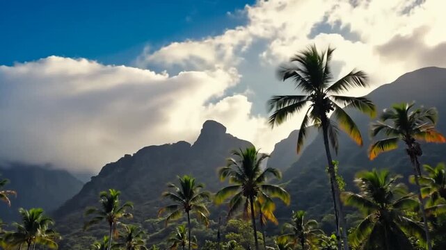 ocean of coconut trees in western ghats india scenic video