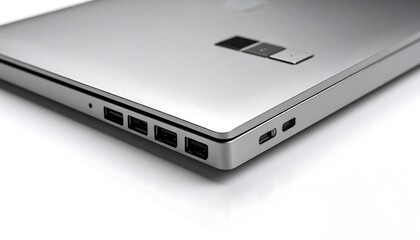 Laptop side profile.  Modern metallic look