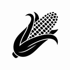 corn, maize, cob, vegetable, farming, agriculture, icon, vector, silhouette, harvest, food, organic, plant, kernel, crop, black, illustration, minimal, nature, produce, fresh, grain, husk, nutrition, 
