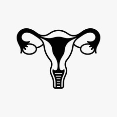 uterus, female, anatomy, reproductive, health, icon, vector, outline, gynecology, womb, fertility, ovary, organ, biology, medical, diagram, structure, woman, pelvic, system, cervix, menstrual, pregnan