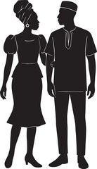 Couple wearing traditional African attire clothing