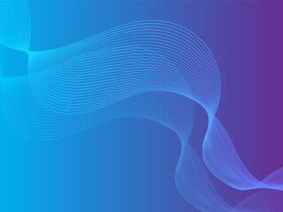 Abstract Blue Circular Lines Background Vector, Modern Geometric Wave Pattern Design. 