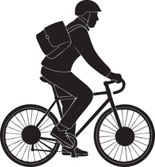 Cyclist with backpack riding bicycle transportation sport