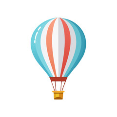 Colorful Hot Air Balloon Icon Isolated on a Transparent Background