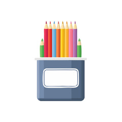 Colorful Pencils Icon Isolated on a Transparent Background