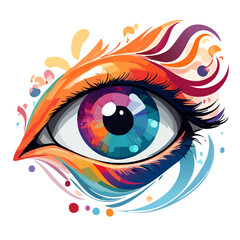 Colorful Imagination Eye Icon Isolated on a Transparent Background