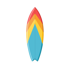 Colorful Surfboard Isolated on a Transparent Background