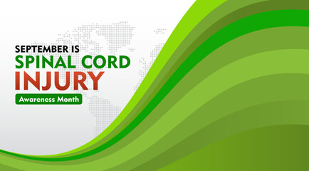Spinal Cord Injury Awareness Month. observed every year in September. Suitable for background, banner, card, poster, SCI education poster for web and social media campaign