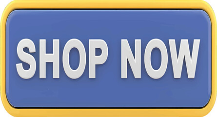 3d Shop Now Illustration Featuring Bold Colors and Modern Shape

