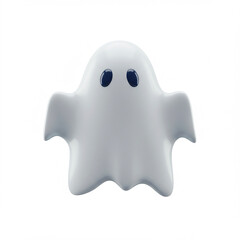 Fototapeta premium Simple white ghost isolated on white background, 3d render.