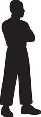 Silhouette of a man with arms crossed person male