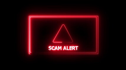 Glowing neon warning security breach computer hacking warning message hacked alert Business server show security hacked alert warning sign hacked alert Animation.