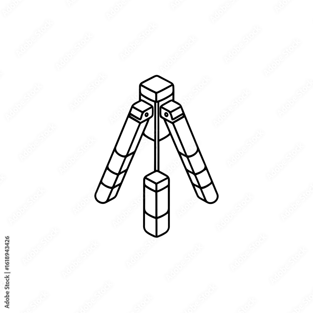 Poster minimalist tripod illustration simple and clean style technical device standing camera support