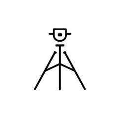 Minimalist Surveying Instrument Icon A Simple Symbol of Accuracy and Land Measurement in Black and White