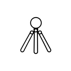 Minimalist Camera Tripod Icon Depicting Stability and Photography Equipment Black and White Illustration Simplicity