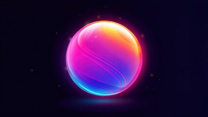 Obraz premium Vibrant sphere on dark background