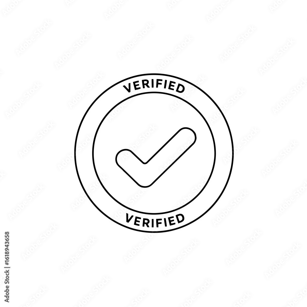 Poster verified badge icon indicating approval assurance quality control and confirmation symbolizing trust