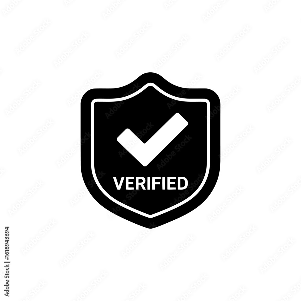 Poster verified shield icon symbolizes authentication security and trustworthiness represents a credible an