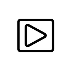 Simple Play Icon in a Rounded Square Frame Symbolizing Media Playback and Modern Interface Design