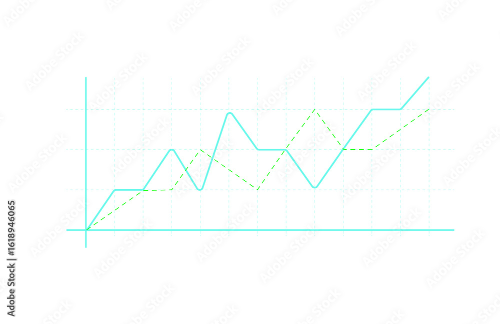 Poster rising trend chart illustrating annual growth, showcasing progress and performance through a visual 