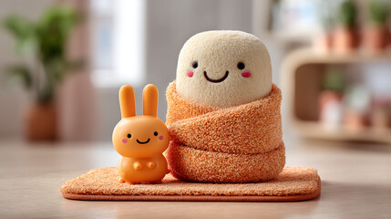 Adorable plush characters with orange accents plush toys kawaii