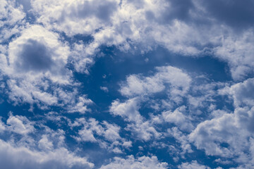Dramatic cloudy landscape overhead on a summer day