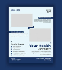 Obraz premium Healthcare Services Flyer Template and Clean Medical Flyer for Healthcare Advertisement