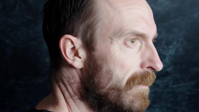 A bald man's head with a bald spot on the top.