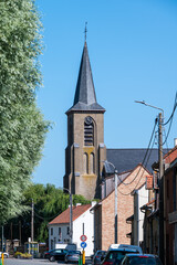 St. John's Beheading Church in the village of Eggewaartskapelle, Veurne, West Flemish Region, Belgium