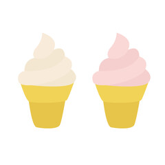 ice cream cone food snack sweet dessert gelato soft ice emoji symbol sign icon vector illustration isolated flat