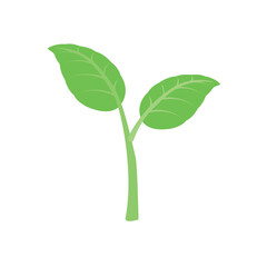 plant seedling leaf sprout emoji symbol sign icon vector illustration isolated flat