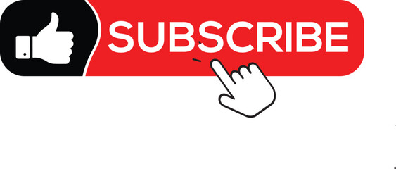 Click Subscribe: A Red Button with Thumbs Up and Hand for Engagement