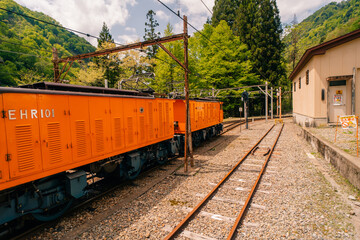 KUROBE, JAPAN - july 2 2025 Scenic railway in Kurobe gorge.