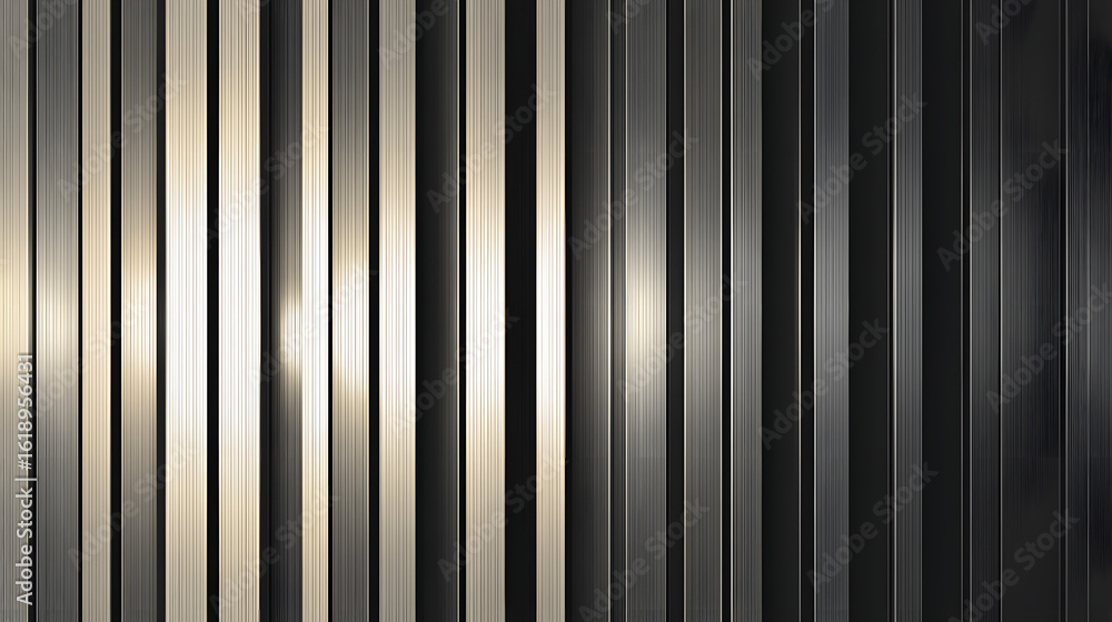 Poster modern metallic vertical bars pattern with sleek shiny surface for design use.