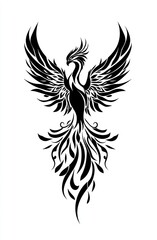 Obraz premium Bold black phoenix, wings spread wide