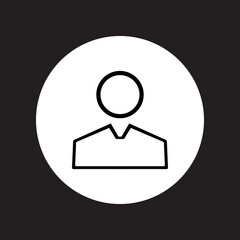 User icon vector. Profile mark logo design. Profile vector icon illustration in circle isolated on black background