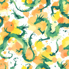 Obraz premium seamless pattern with Chinese dragons 
