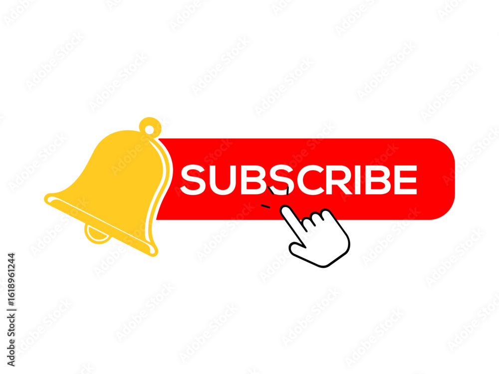 Poster click the subscribe button with notification bell for updates and social media engagement.