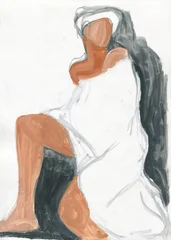 abstract woman portrait. watercolor painting. illustration © Anna Ismagilova