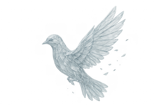 Crystal White Dove Flying with Transparent Background - Powered by Adobe