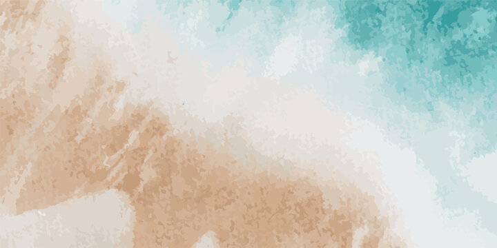 Stunning Aerial View of Turquoise Ocean Waves Gently Crashing on a Sandy Beach. The vibrant blue hues contrast beautifully with the warm tones of the shore, creating a serene and captivating coast.